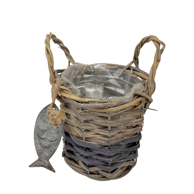 Alldeco Bloempot Wilg Vis Ø13x11cm Alldeco Bloempot Wilg Vis Ø13x11cm