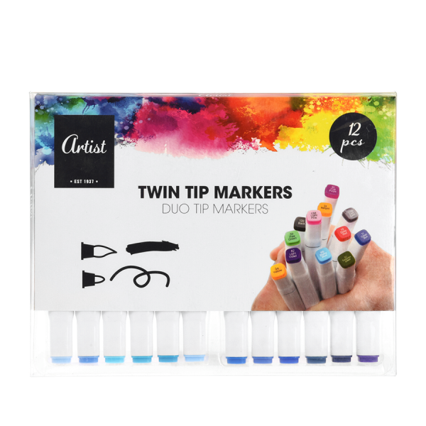 Artist Duo Tip Markers Blauw 12 stuks