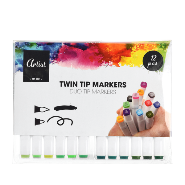 Artist Duo Tip Markers Groen 12 stuks