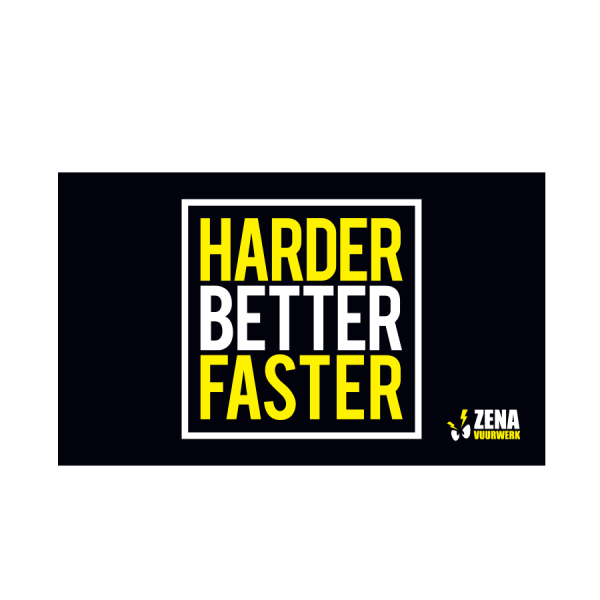 Zena Flag Zwart Harder Better Faster 150x90cm