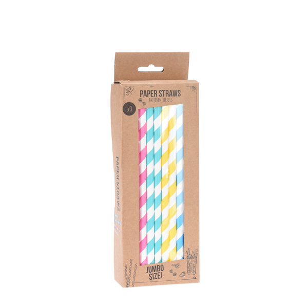 Papieren Rietjes Jumbo 25cm 50 stuks