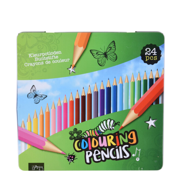 Kleurpotloden In Blik 24 stuks