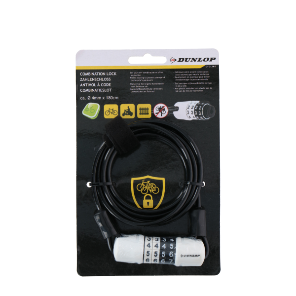 Dunlop Combinatieslot Ø4mm Zwart