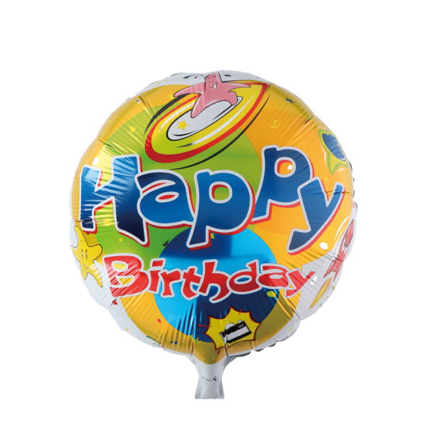 Ballon Folie Happy Birthday Goud Zeester Ø46cm