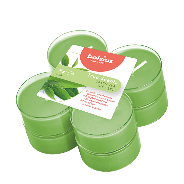 Bolsius Geurtheelicht Maxi True Scents Green Tea 8 stuks