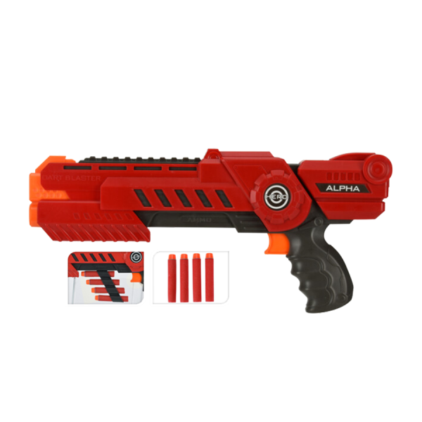 Dart Gun Alpha Met 4 Darts Rood 35,5cm