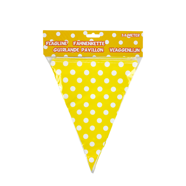 Vlaggenlijn Happy Birthday Geel 360cm