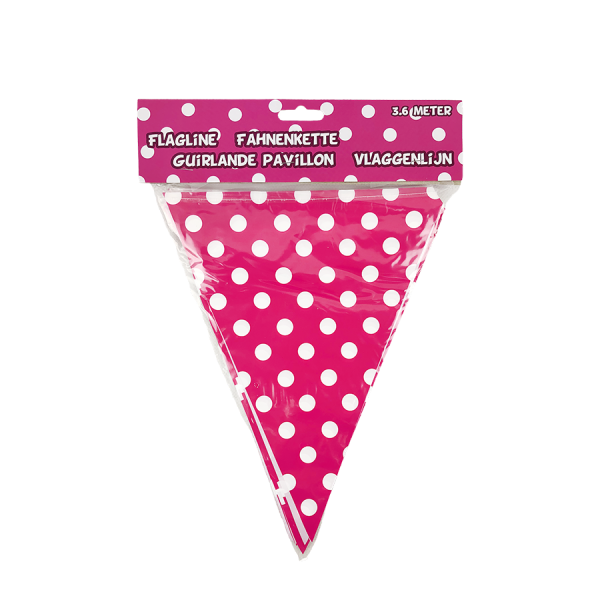 Vlaggenlijn Happy Birthday Fuchsia 360cm