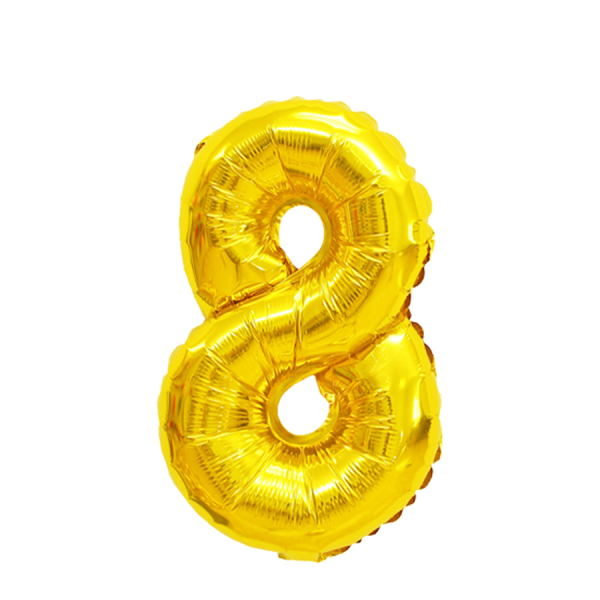 Ballon Folie Cijfer 8 Goud 45cm