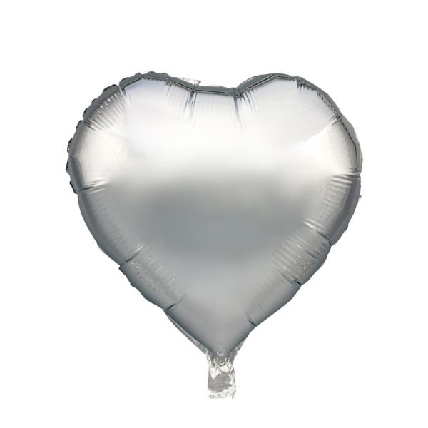 Ballon Folie Hart Zilver 45cm