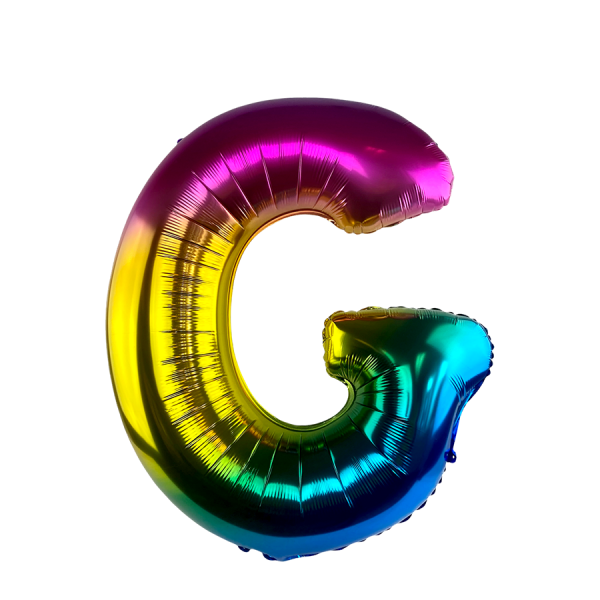 Ballon Folie Letter G Rainbow 86cm