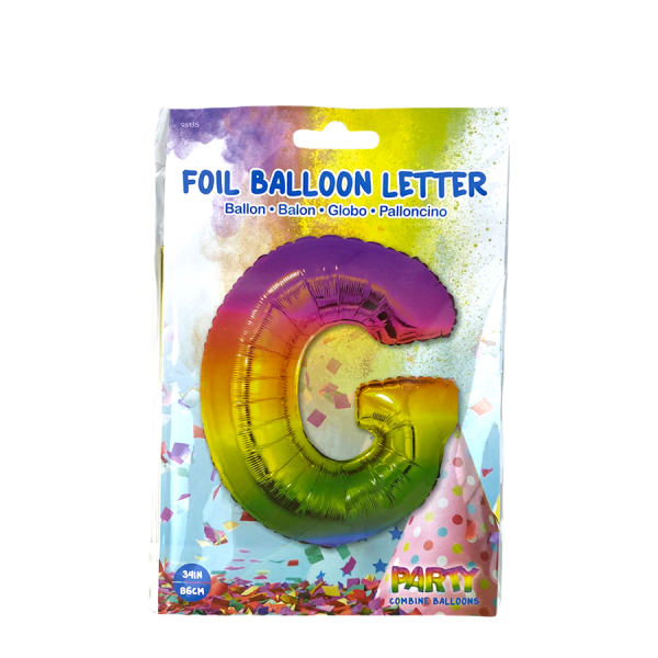 Ballon Folie Letter G Rainbow 86cm