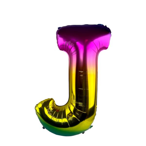 Ballonfolie Letter J Rainbow 86cm