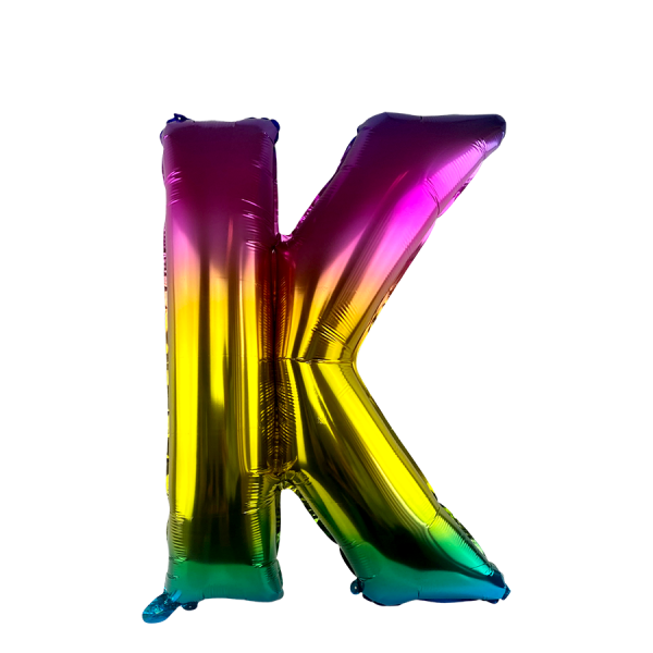 Ballonfolie Letter K Rainbow 86 cm