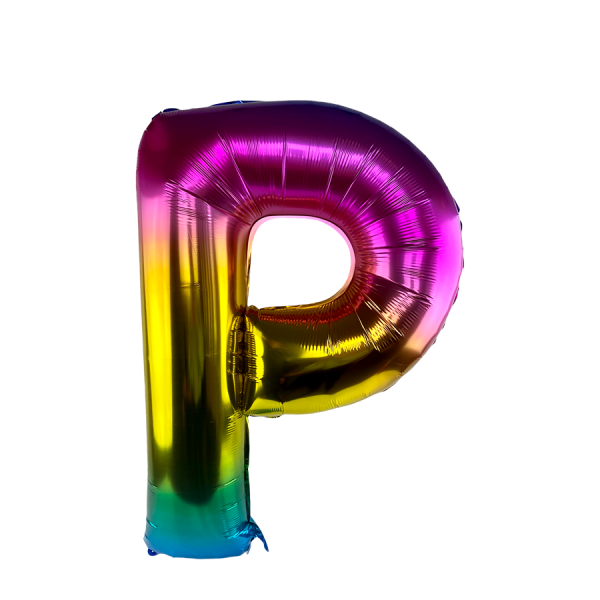 Ballon Folie Letter P Rainbow 86cm