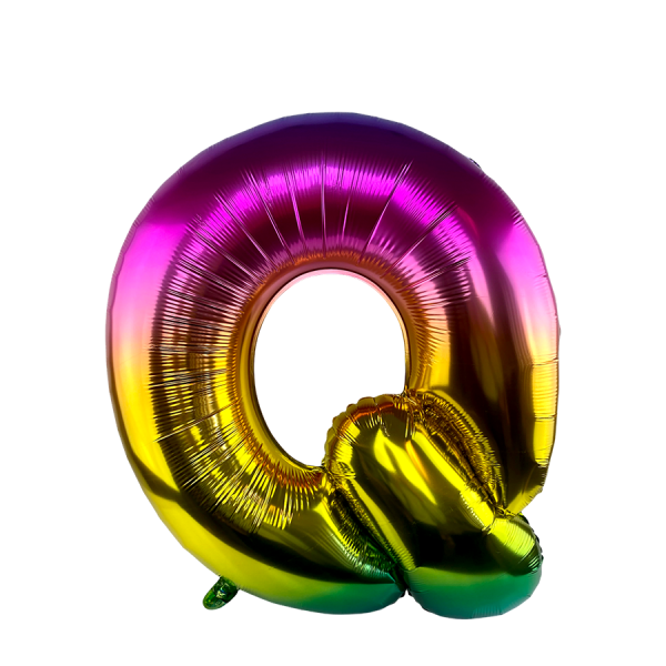 Ballon Folie Letter Q Rainbow 86cm