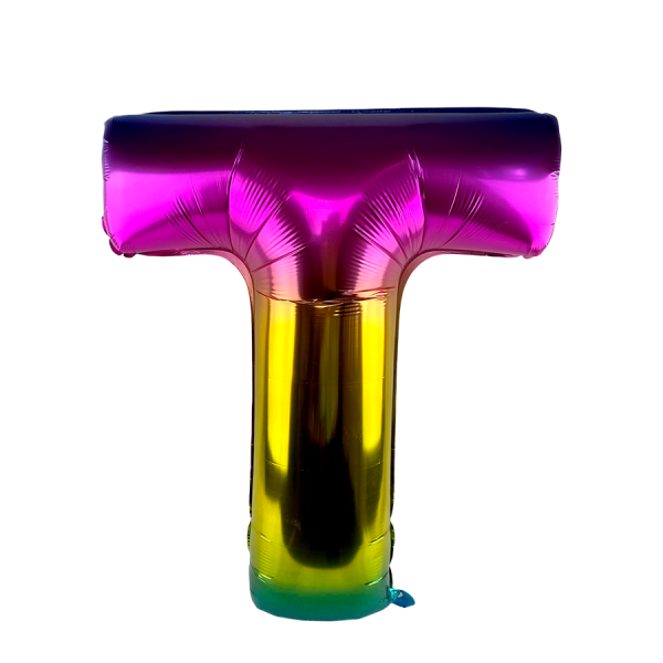 Ballon Folie Letter T Rainbow 86cm