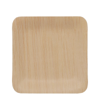 Relaxdays Wegwerpbordjes Bamboe Vierkant 8,5x8,5cm 25 stuks