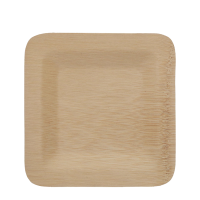 Relaxdays Wegwerpborden Bamboe Vierkant 18x18cm 25 stuks