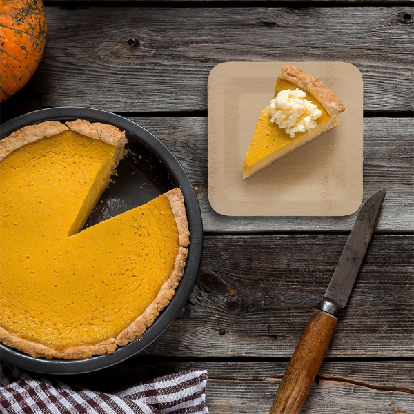 Relaxdays Wegwerpborden Bamboe Vierkant 18x18cm 25 stuks