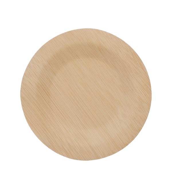 Relaxdays Wegwerpborden Bamboe Rond Ø18cm 25 stuks