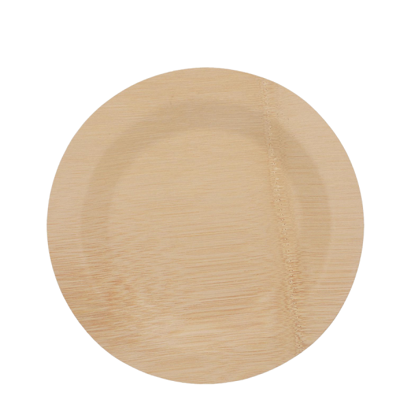 Relaxdays Wegwerpborden Bamboe Rond Ø23cm 25 stuks