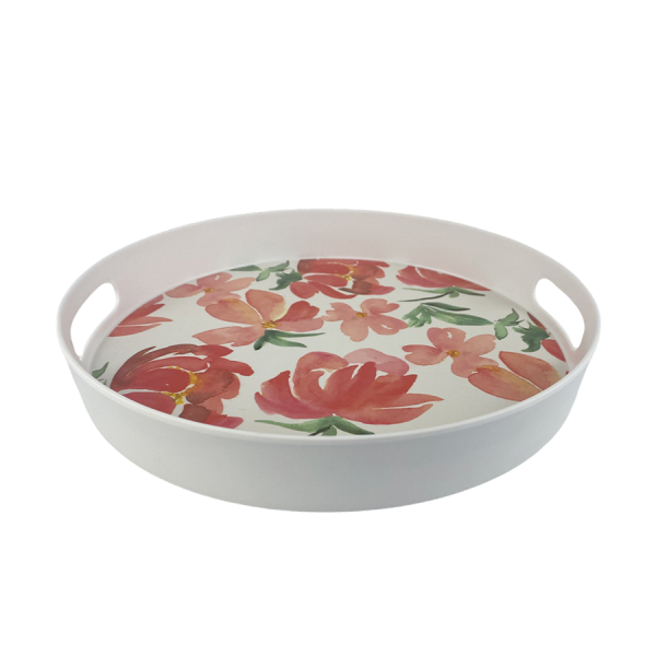 Excellent Houseware Dienblad Bloemen Design 2 Ø30x4cm