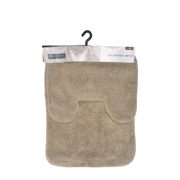 Badkamermat Set Taupe 2-Delig