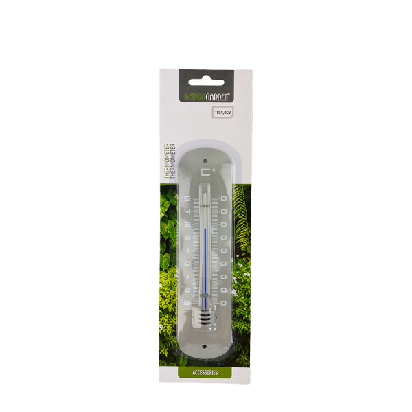 Pro Garden Thermometer Metaal Grijs 19x4,8cm