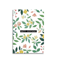 Art by Andu Wenskaart Happy Birthday White