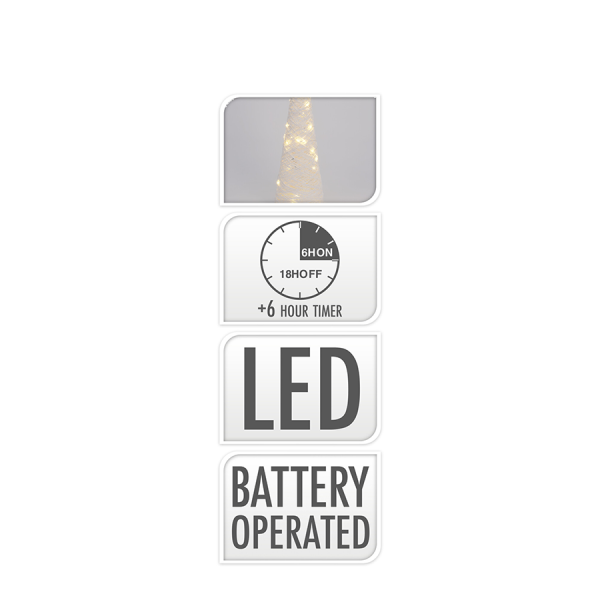 Kegel LED Wit 40 Leds 78cm