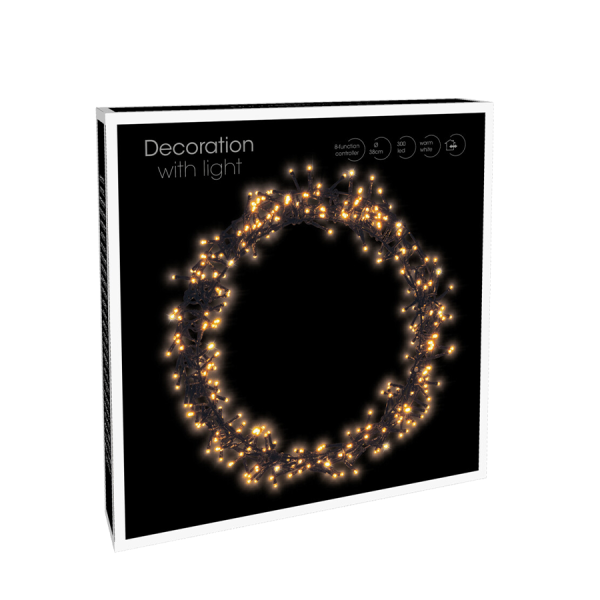 Ring LED Zwart 300 leds Ø38cm