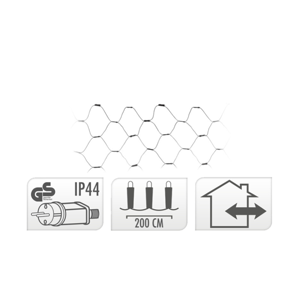 Netverlichting LED Warm Wit 160 Leds 1x2m