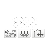 Netverlichting LED Warm Wit 160 Leds 1x2m