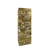 Cadeautas Fles Kerst Goud 12,5x9x35cm