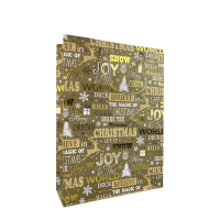 Cadeautas Kerst Goud 25x8,5x34,5cm