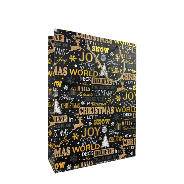 Cadeautas Kerst Zwart 25x8,5x34,5cm