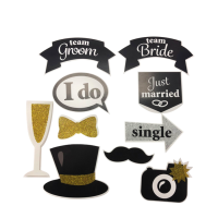 Selfie Fun Sticks Trouwen Goud 10-delig