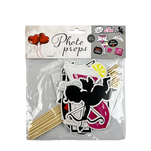 Selfie Fun Sticks Trouwen Roze 10-delig