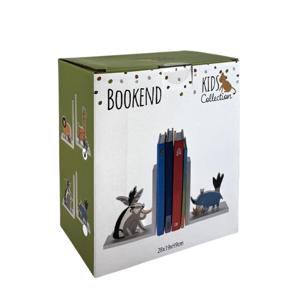 H&S Boekensteun Hout Aap/Miereneter 28x19x9cm 2-delig