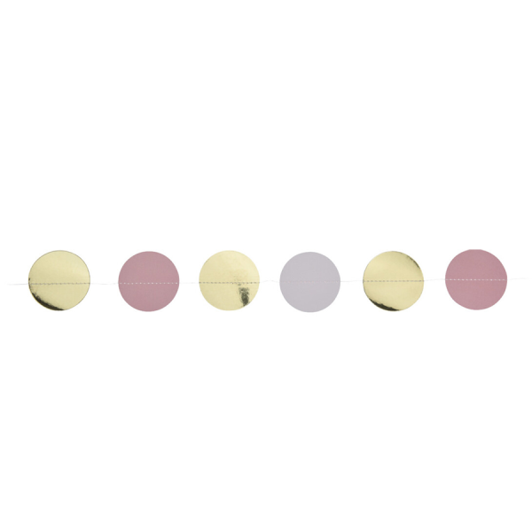 Slinger Confetti Roze/Wit/Goud 200cm 2 stuks