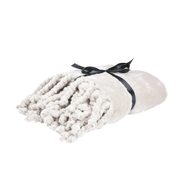 H&S Plaid Tassels Grijs 130x160cm