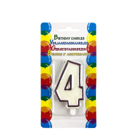 Verjaardagskaars Glitter Met Houder Cijfer 4 Paars 8cm
