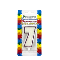 Verjaardagskaars Glitter Met Houder Cijfer 7 Paars 8cm