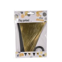 Vlaggenlijn Goud/Zwart 600cm