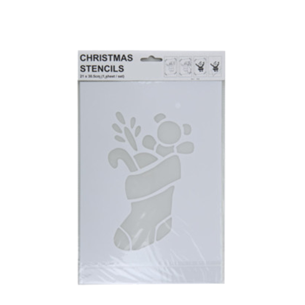 Sjabloon Kerstdesign Kerstsok 35x22cm