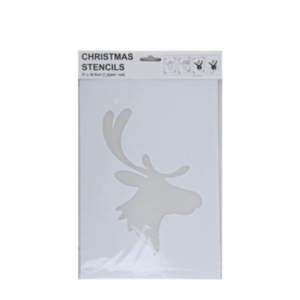 Sjabloon Kerstdesign Rendier Hoofd 35x22cm