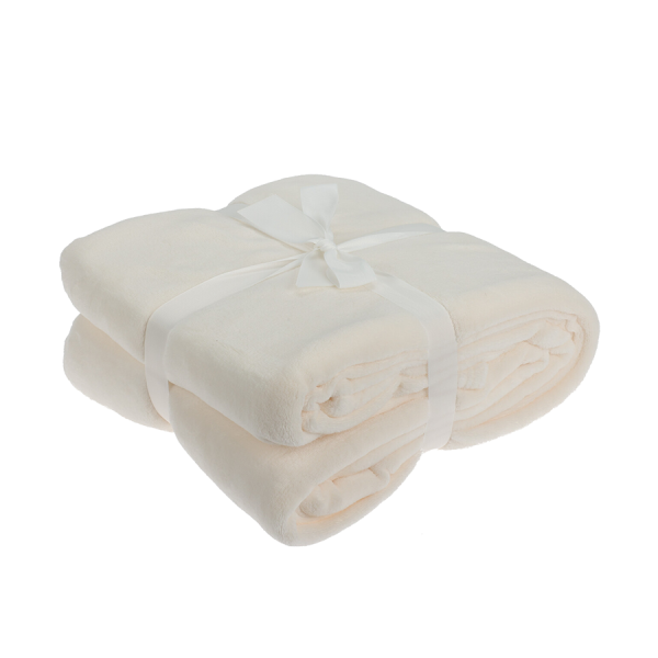 H&S Plaid Fleece Wit 180x230cm