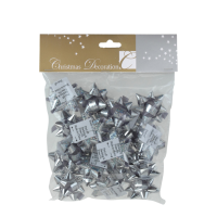 H&S Decoratie Strik Zilver Set 20-delig