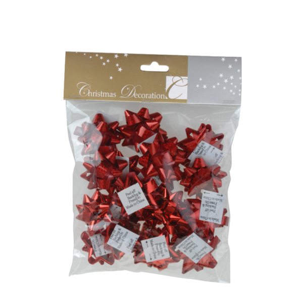 H&S Decoratie Strik Rood Set 20-delig